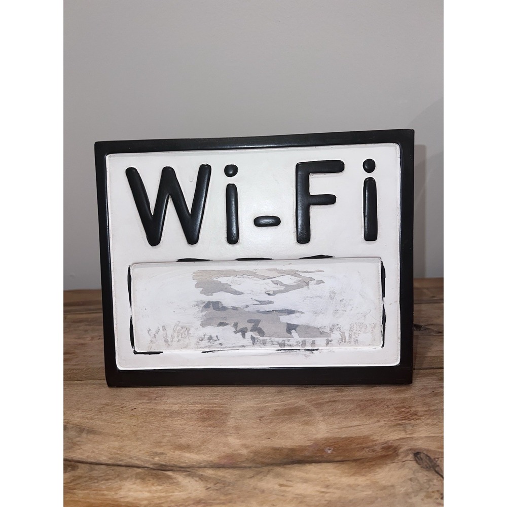 Ceramic Black and White Wi-Fi Sign Farmhouse Style